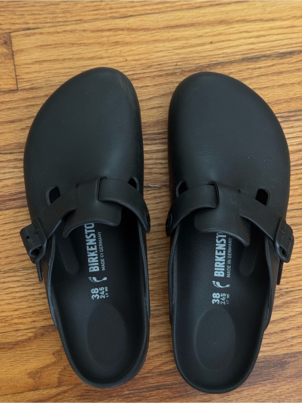 Birkenstock Black Rubber Boston Clogs